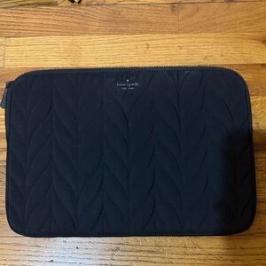 Kate Spade Black Quilted Laptop Sleeve